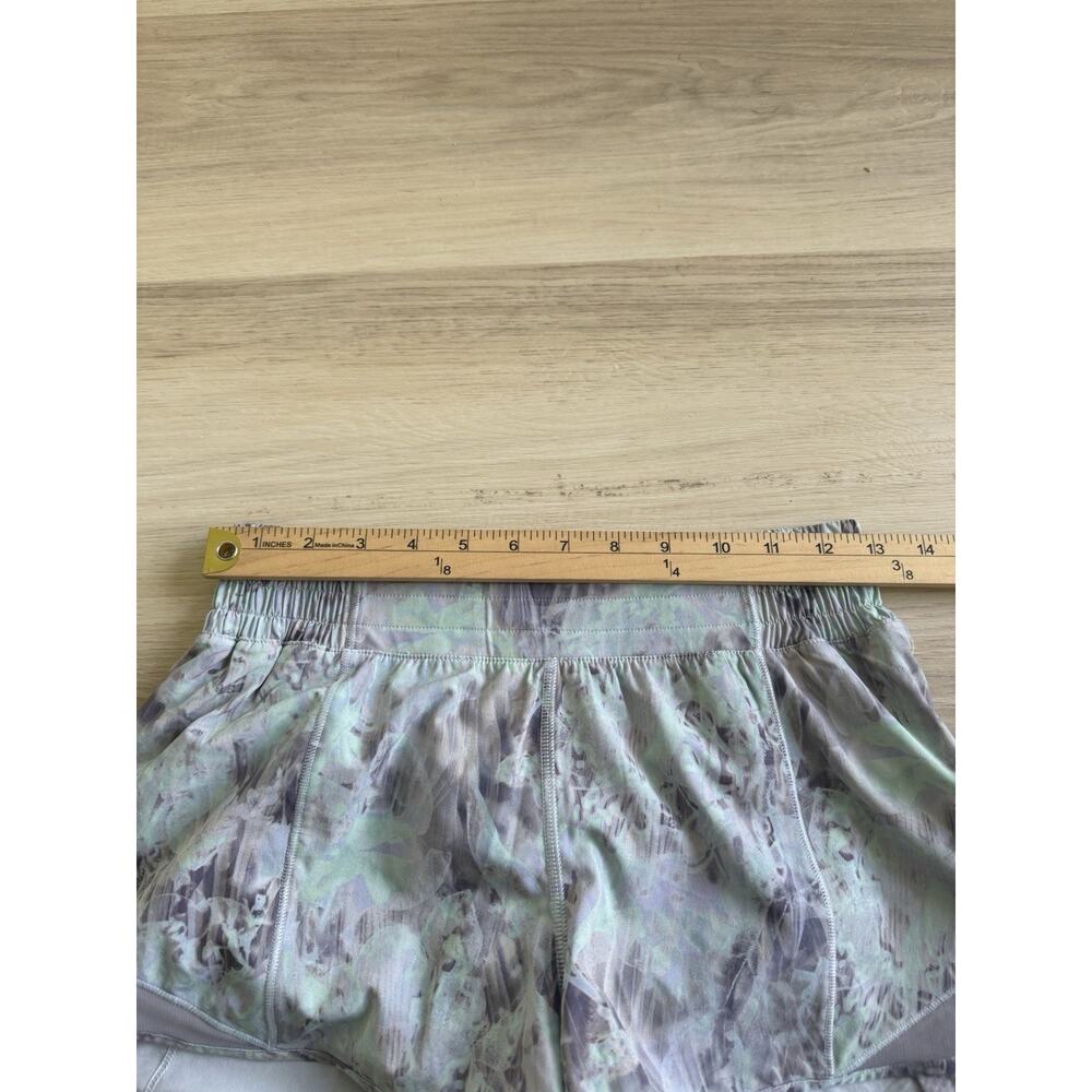 Lululemon Hotty Hot High-Rise Lined Shorts Plisse Bloom Multi Mauve Grey sz 6 - Picture 6 of 7